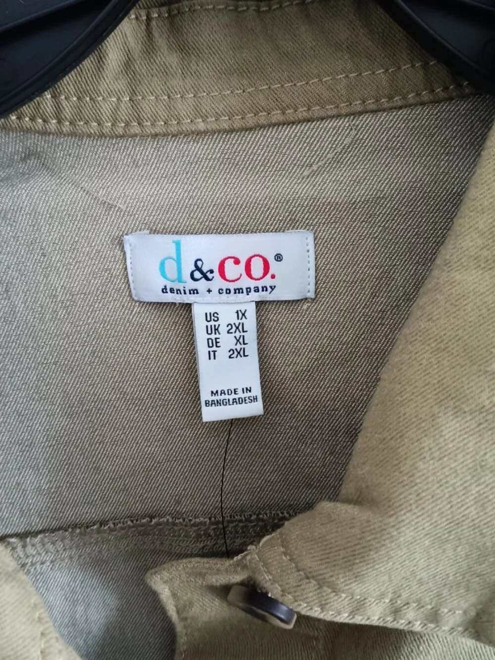 Denim & Co. Classic Stretch Denim Jacket with Welt Pockets, Green Sz 1X a698540